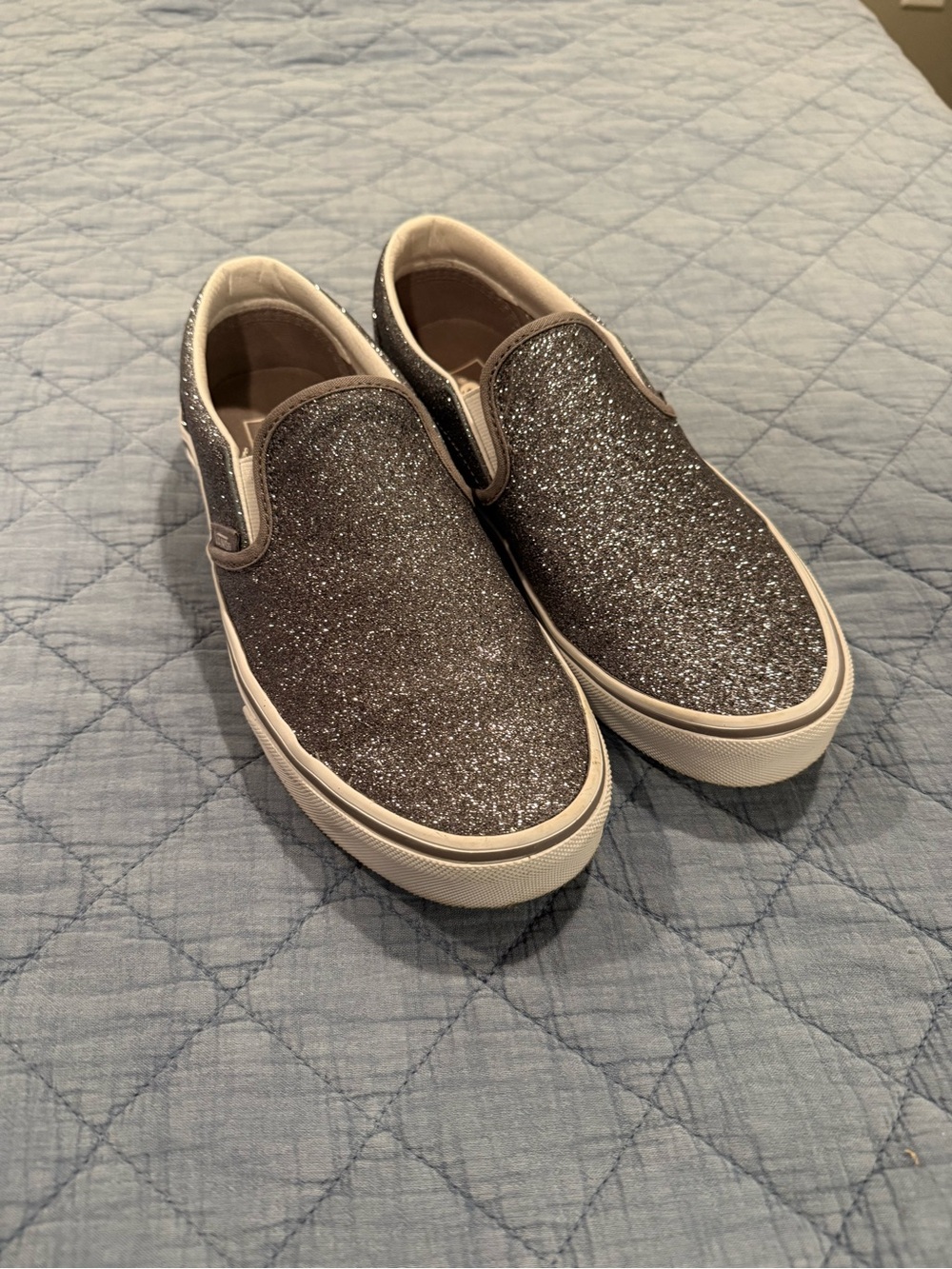 Vans Slip-On Sneakers Silver Glitter